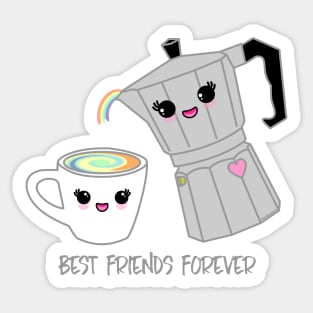 Coffee pot and cup BFF Sticker